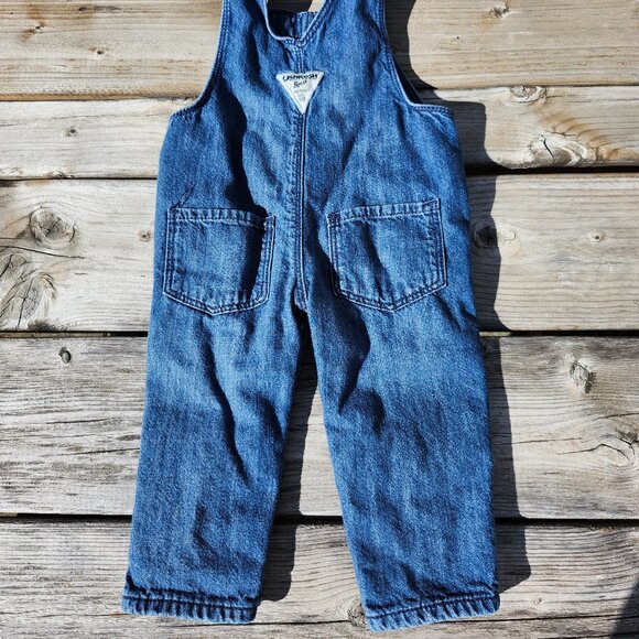 ADORABLE Carter's OshKosh B'Gosh Lined Overalls 9 Months Buffalo Check STARS - Picture 5 of 5
